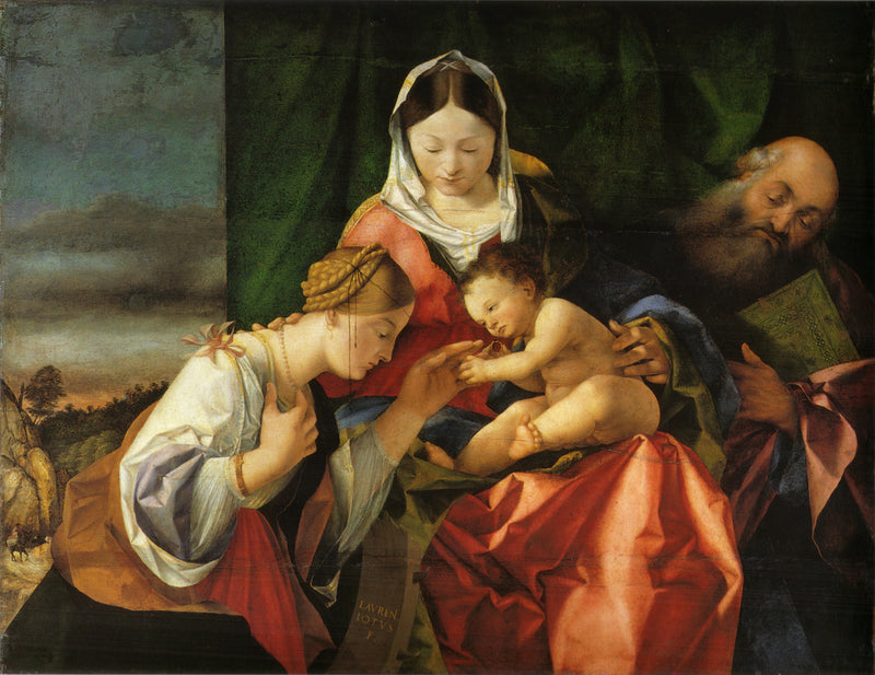 O casamento místico de Santa Catarina - Lorenzo Lotto