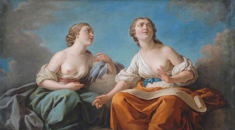 Deux Muses, allégorie des cinq sens - Louis Jean François Lagrenée
