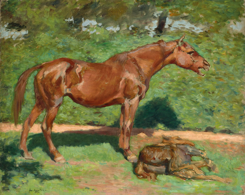 Jument et son poulain - Louis Anquetin