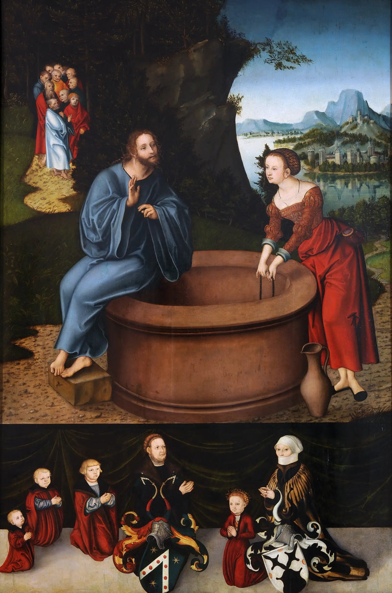 Cristo e a Samaritana no poço - Lucas Cranach, o Velho