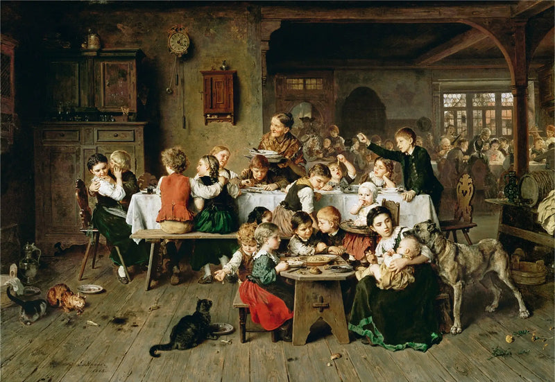 Uma festa infantil (a mesa das crianças) - Ludwig Knaus