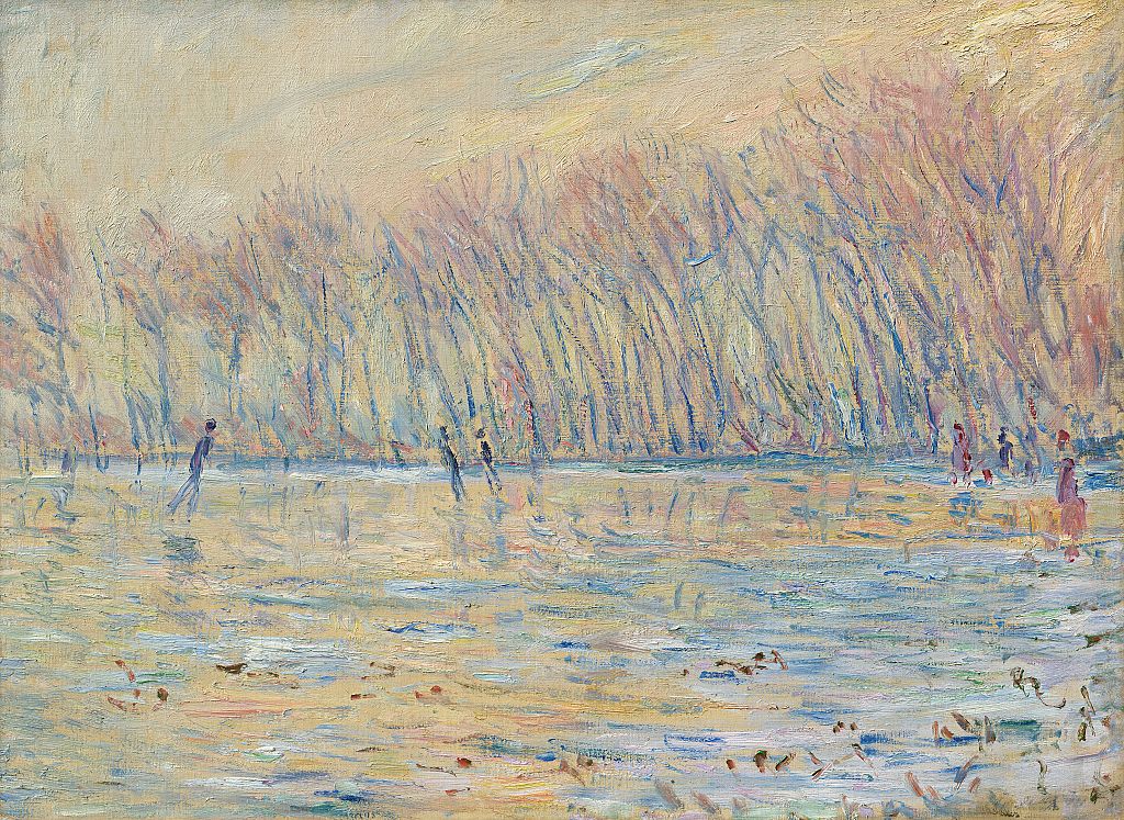 Reproduction du tableau « Les patineurs à Giverny - Claude Monet » par Alpha Reproduction en peinture à l’huile