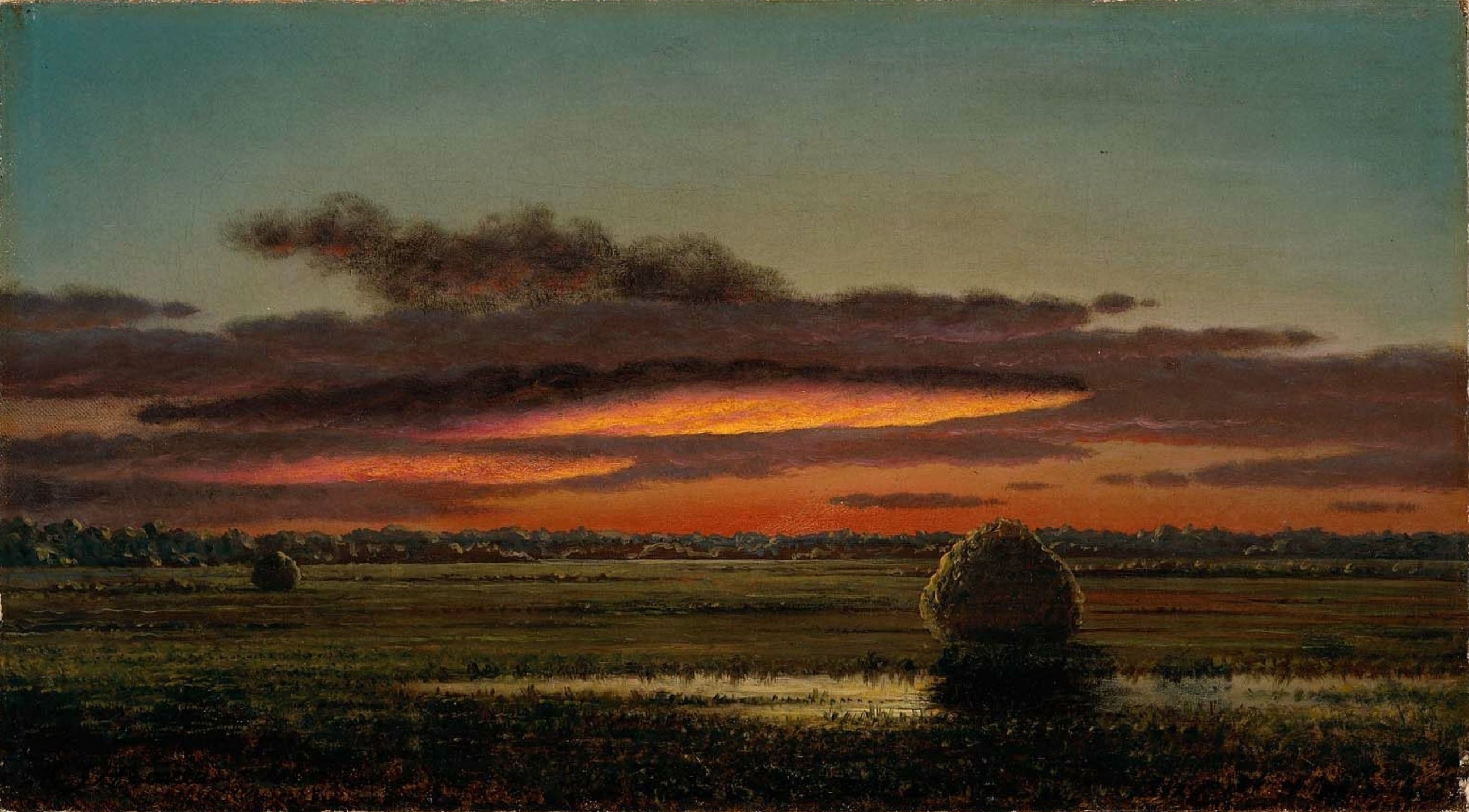 Coucher de soleil sur les marais - Martin Johnson Heade