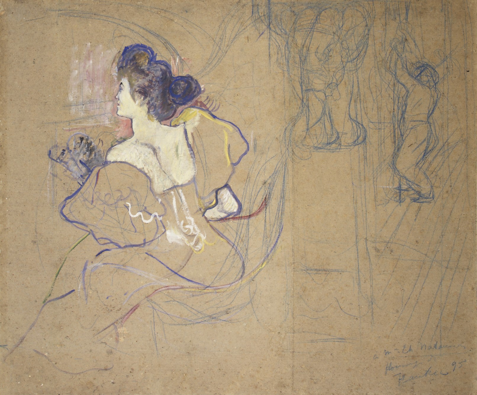 Reproduction du tableau « Madame Thadée Natanson (Misia Godebska, 1872-1950) au Théâtre - Henri de Toulouse-Lautrec » par Alpha Reproduction en peinture à l’huile