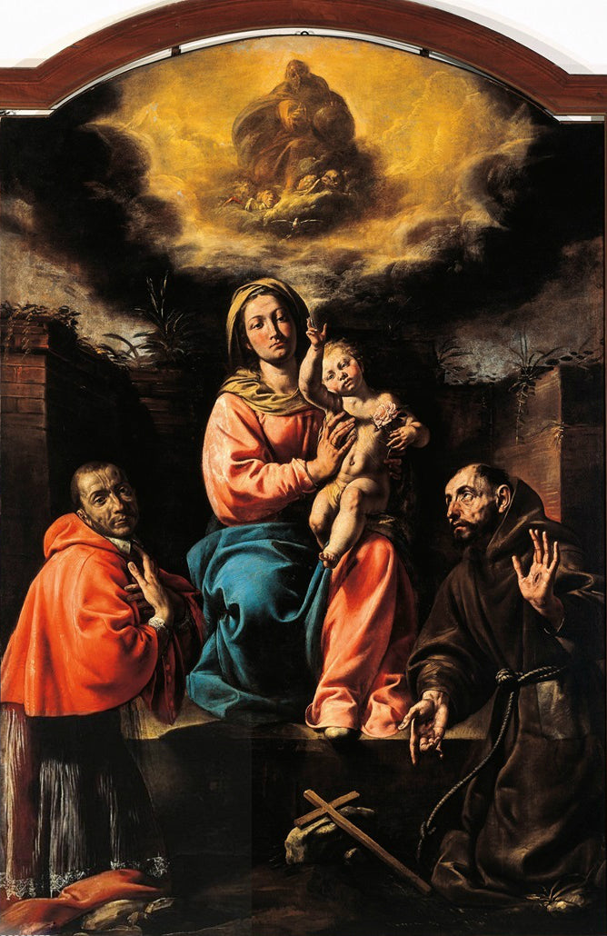 Madonna avec Bambino et Santi Francesco et Carlo Borromeo - Tanzio da Varallo