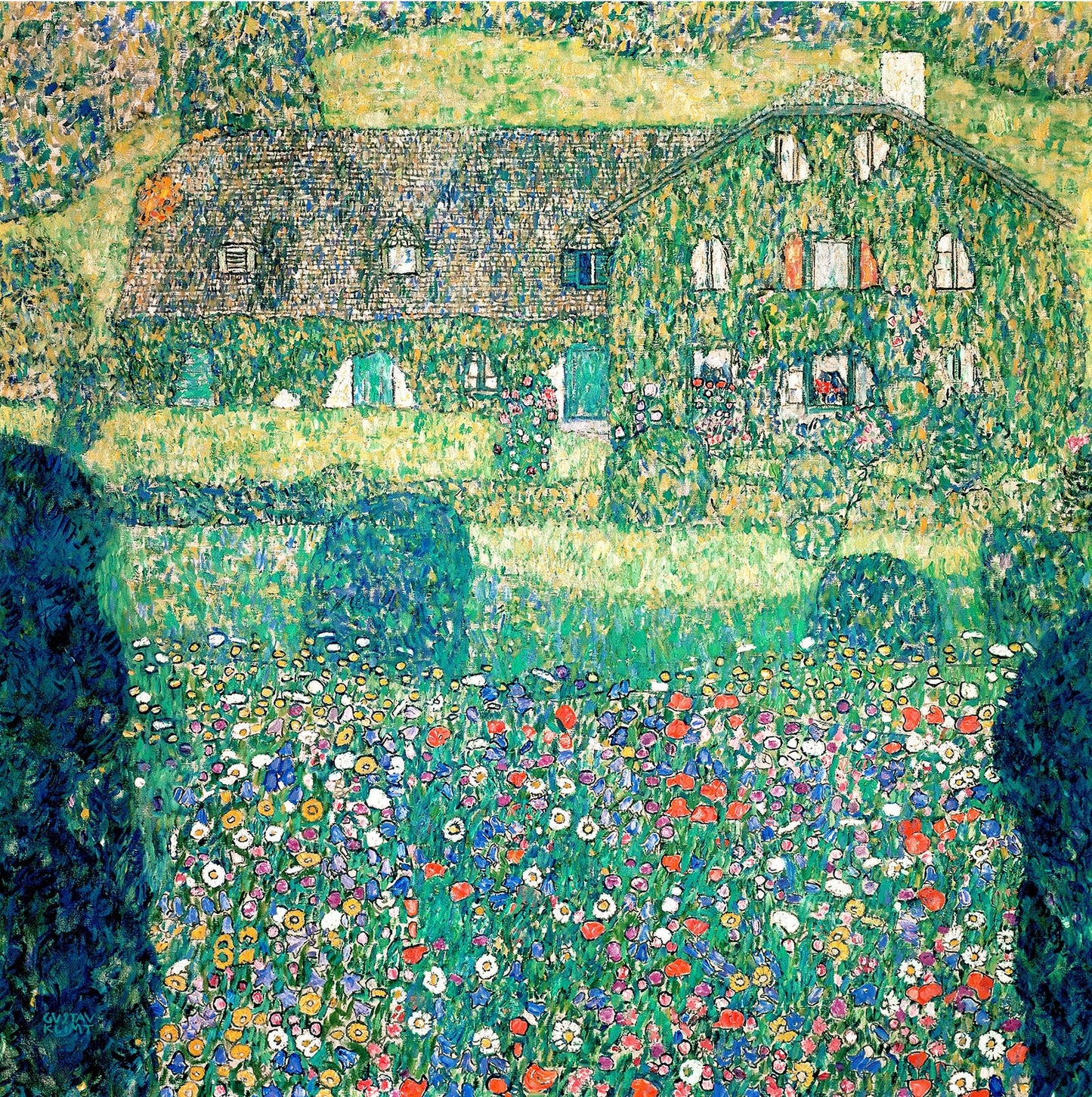 🏡🌼 Casa de campo no Attersee – Gustav Klimt (cerca de 1914–1915)