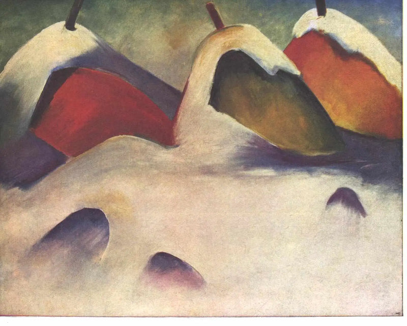 Fardos de feno na neve - Franz Marc