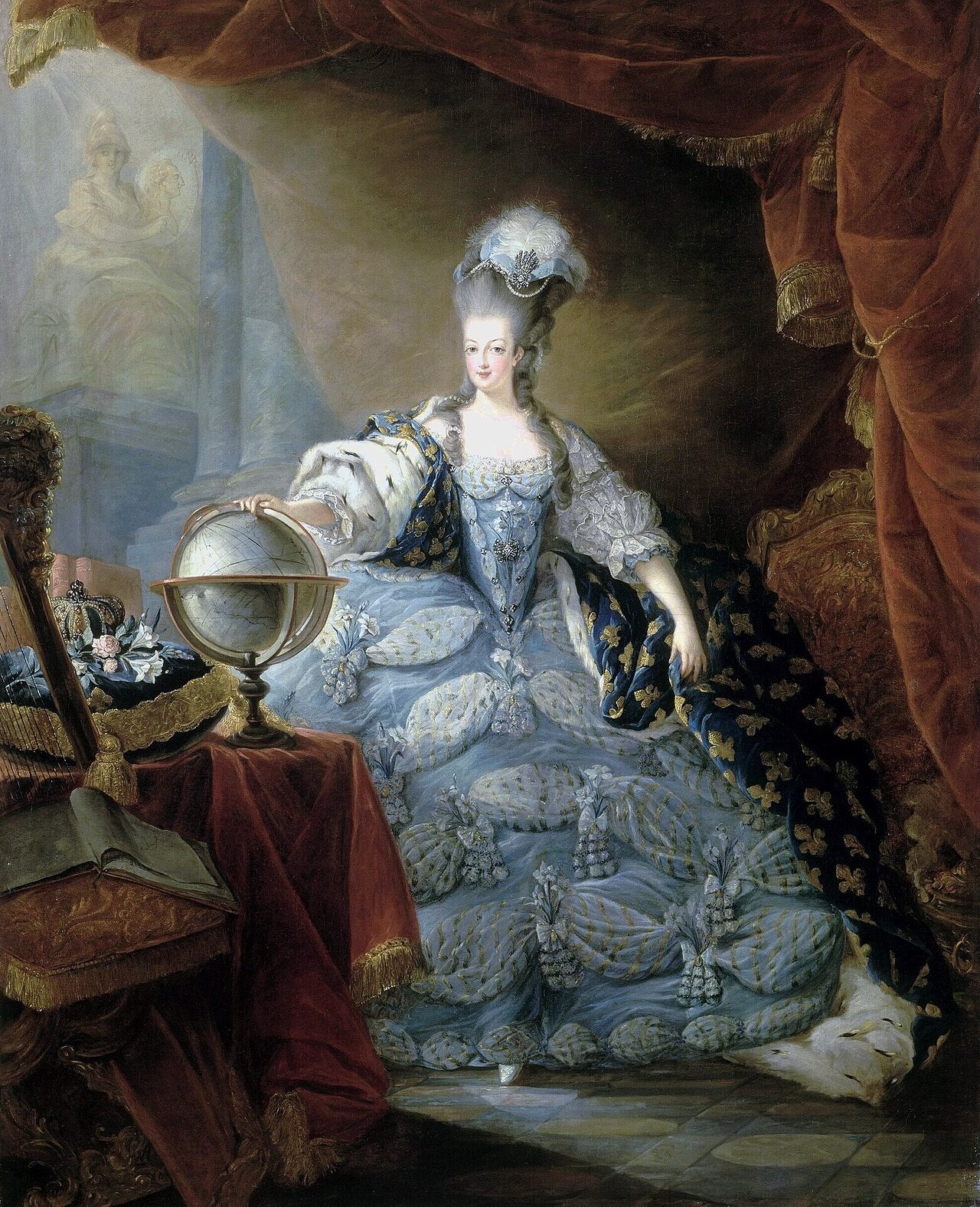 Marie-Antoinette em traje de gala da corte – Jean-Baptiste André Gautier-Dagoty (cerca de 1775)