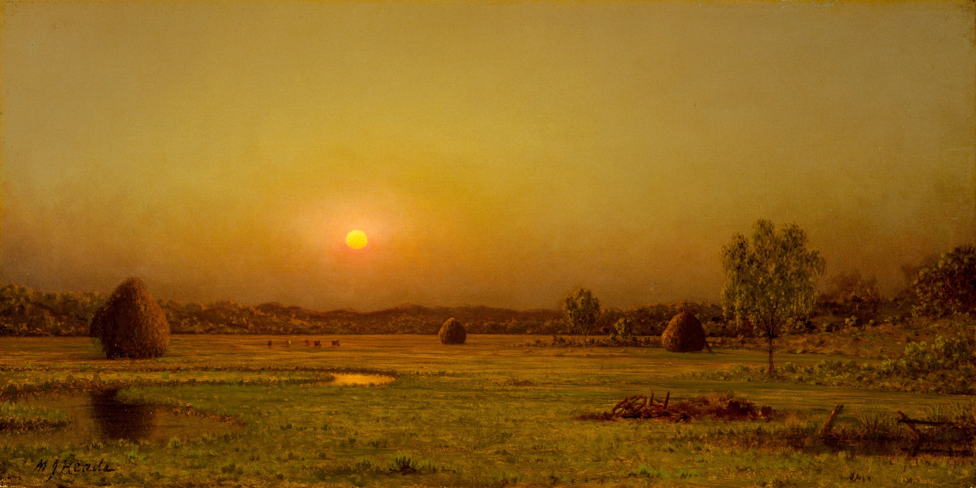 Coucher de soleil sur les marais, Newburyport, Massachusetts - Martin Johnson Heade
