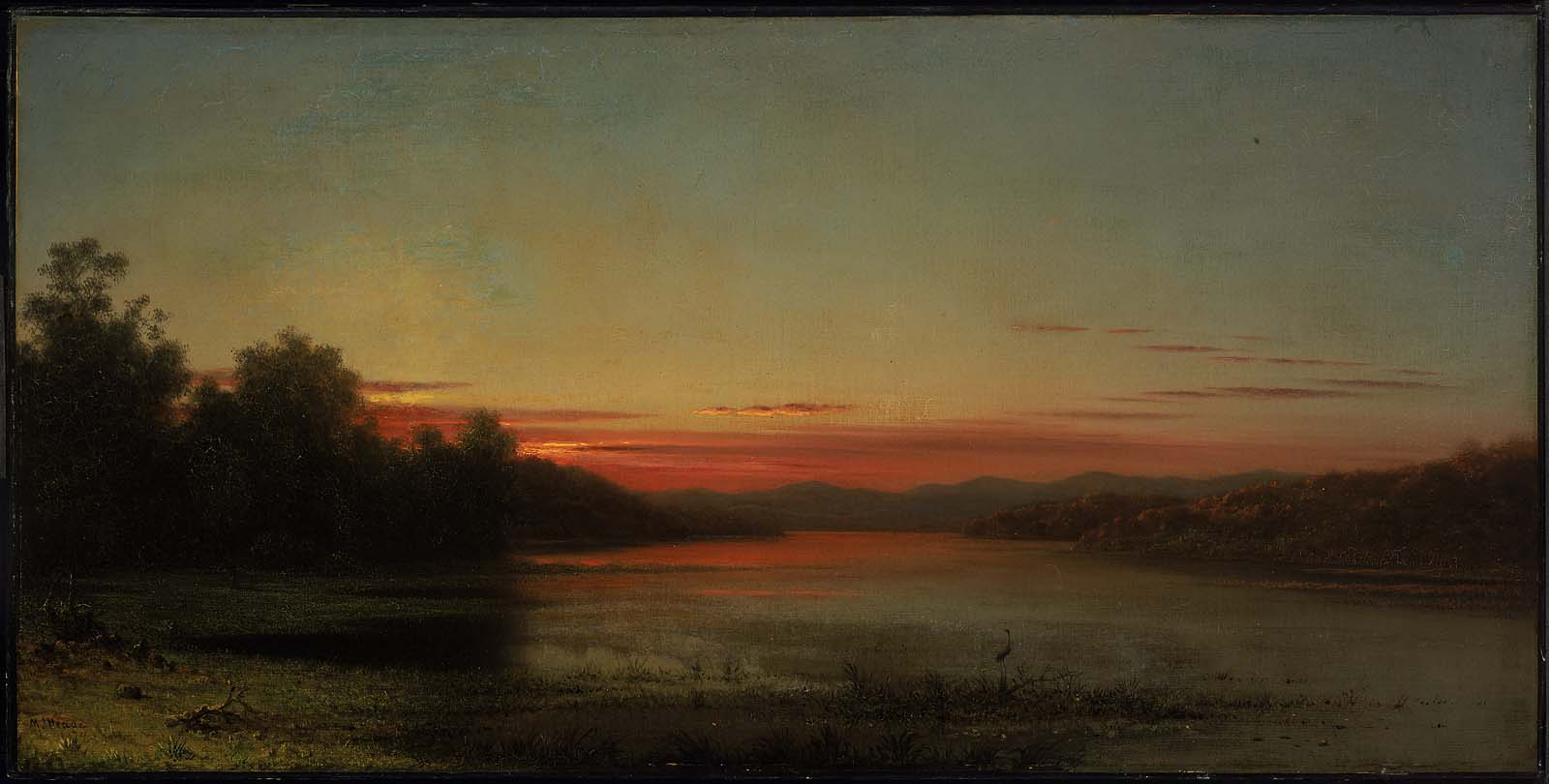 Coucher de soleil : Lac Champlain - Martin Johnson Heade