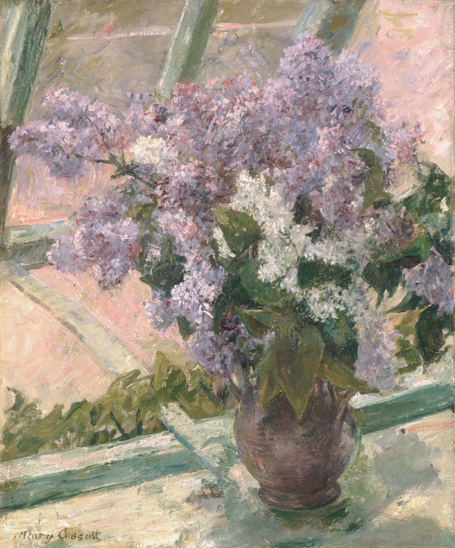 Reproduction du tableau « Lilas à une fenêtre - Mary Cassatt » par Alpha Reproduction en peinture à l’huile