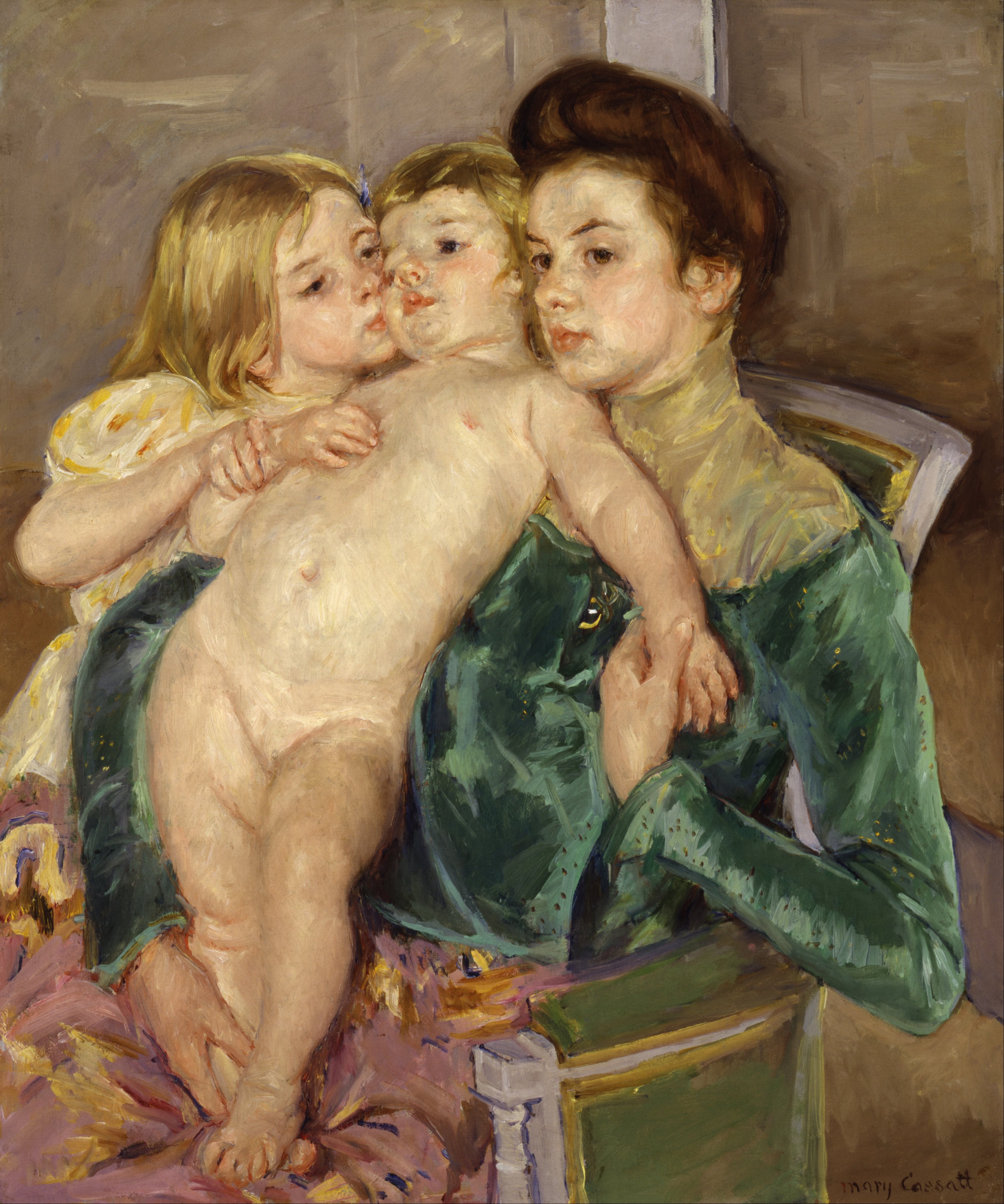 Reproduction du tableau « La Caresse - Mary Cassatt » par Alpha Reproduction en peinture à l’huile