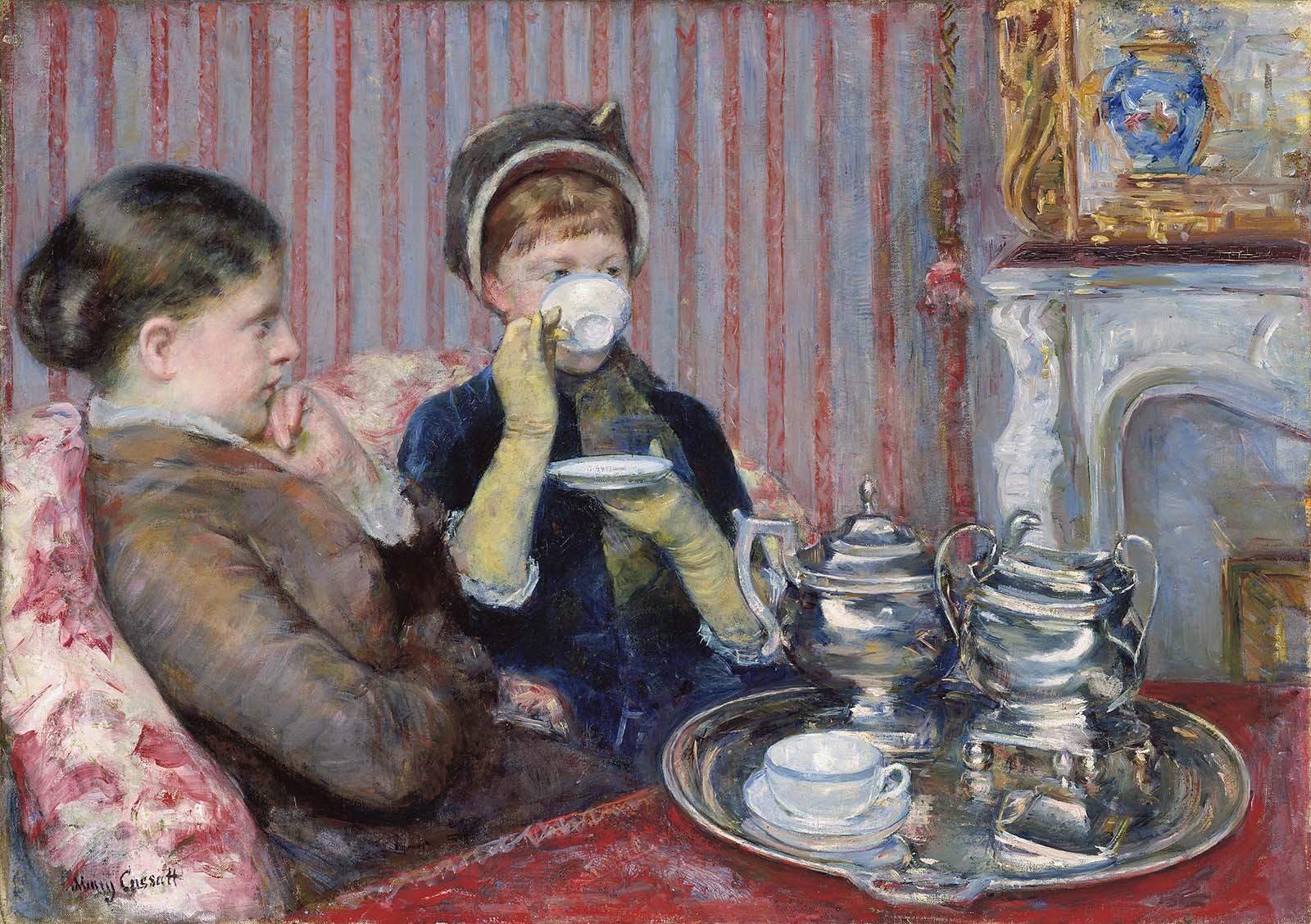 Reproduction du tableau « Le Thé - Mary Cassatt » par Alpha Reproduction en peinture à l’huile