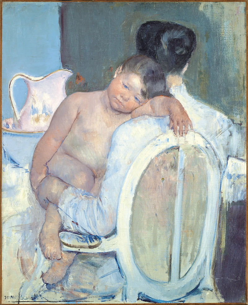 Mulher sentada com uma criança nos braços - Mary Cassatt