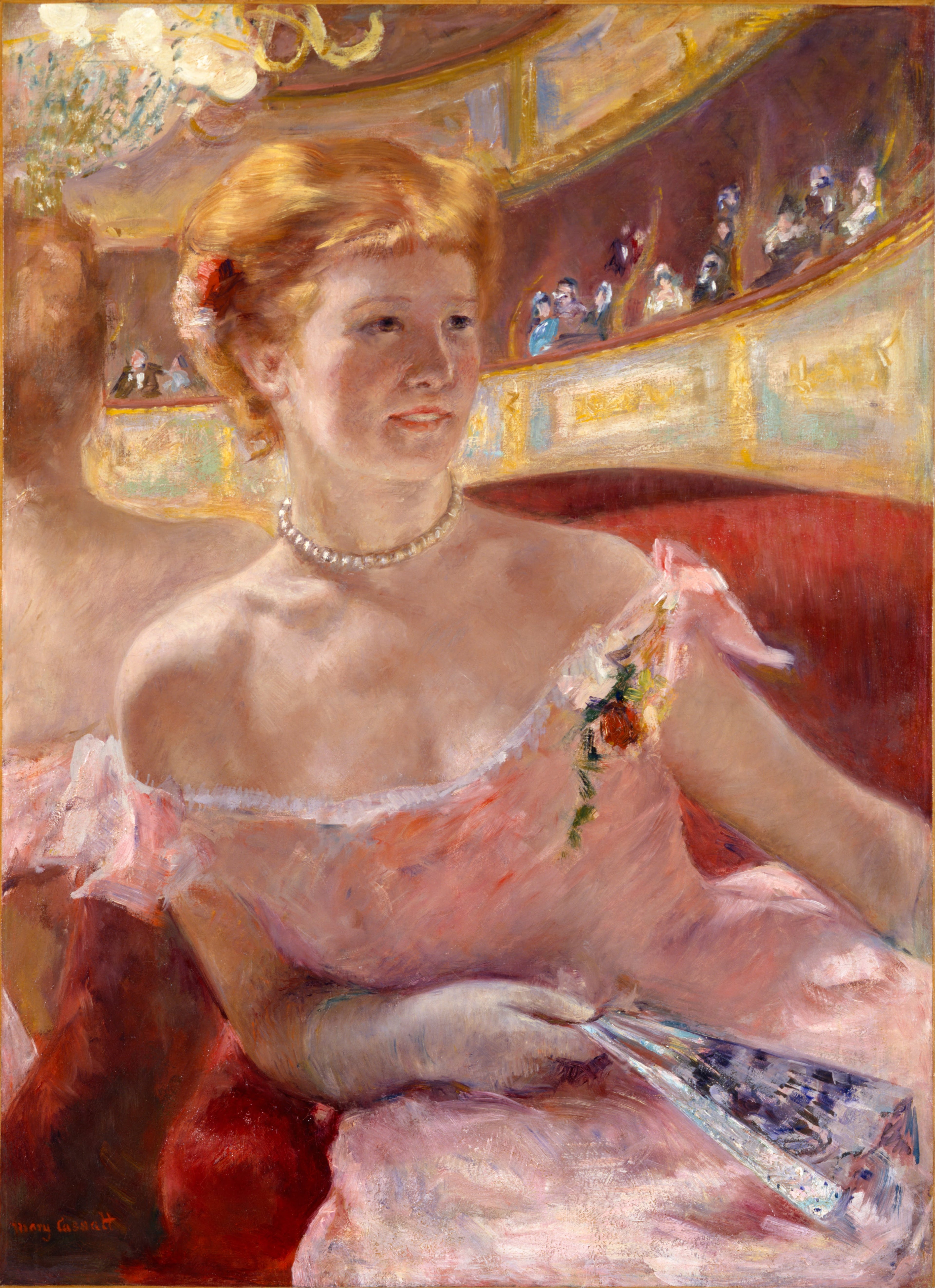 Reproduction du tableau « Femme dans une loge - Mary Cassatt » par Alpha Reproduction en peinture à l’huile