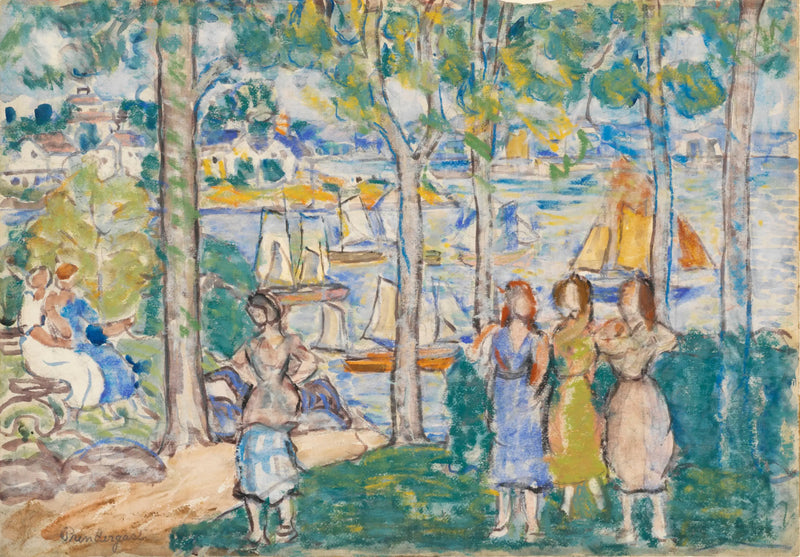 Árvores, casas, pessoas - Maurice Prendergast
