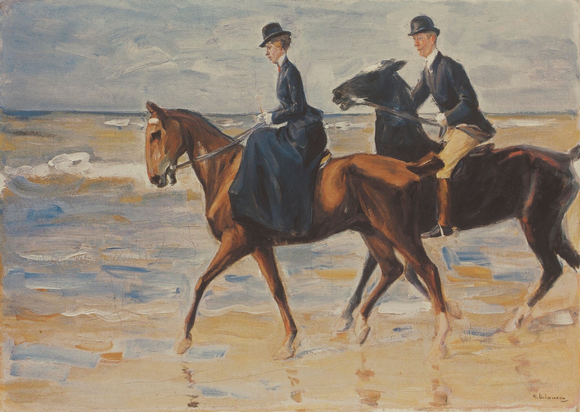 Dois cavaleiros na praia - Max Liebermann
