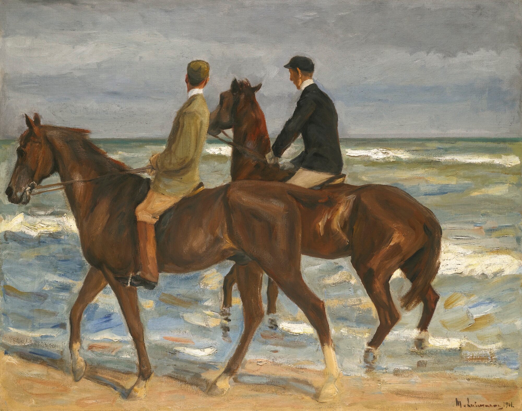 Dois cavaleiros na praia - Max Liebermann