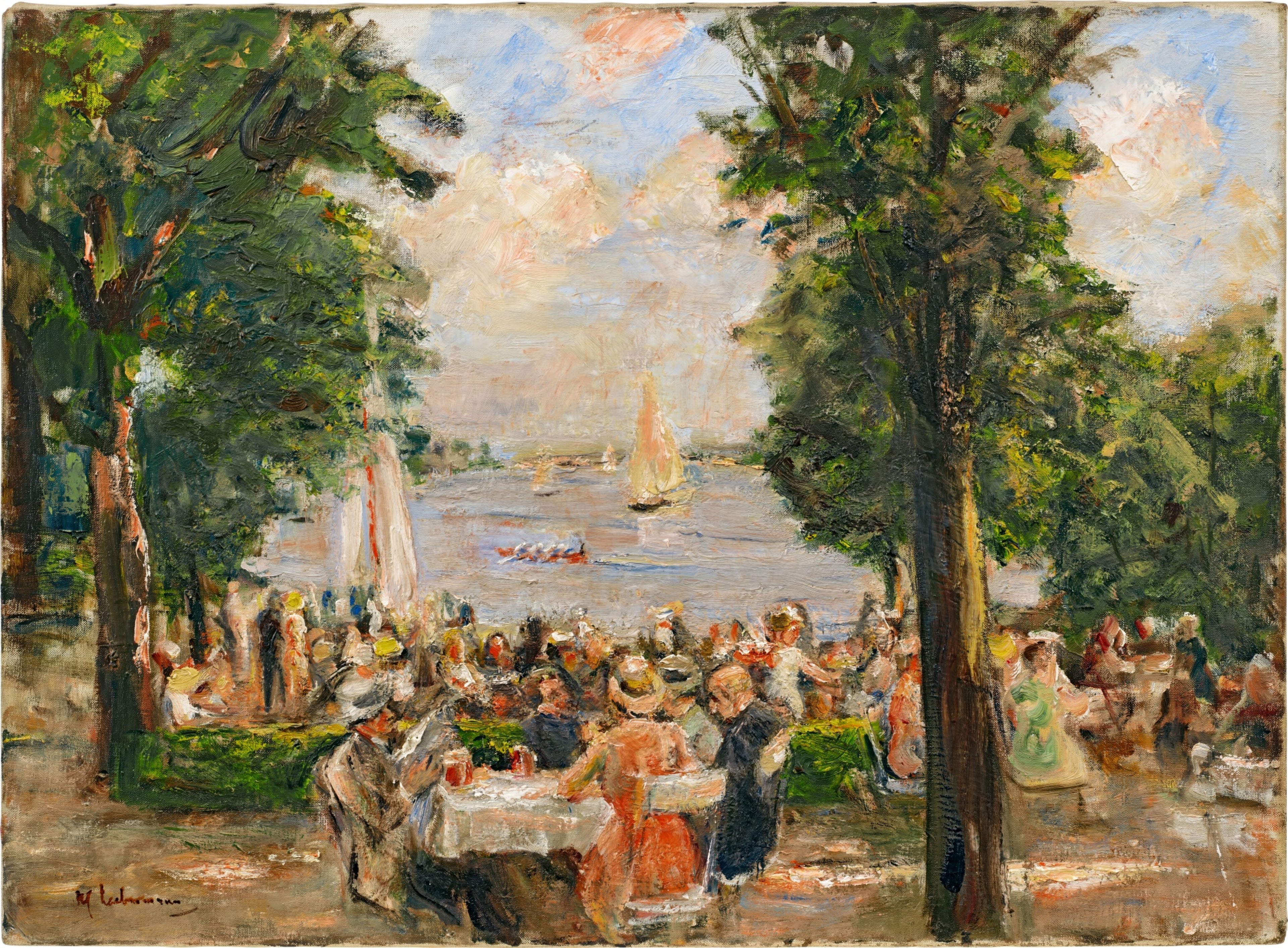 Beergarden perto do Wannsee (casa à beira do lago) - Max Liebermann