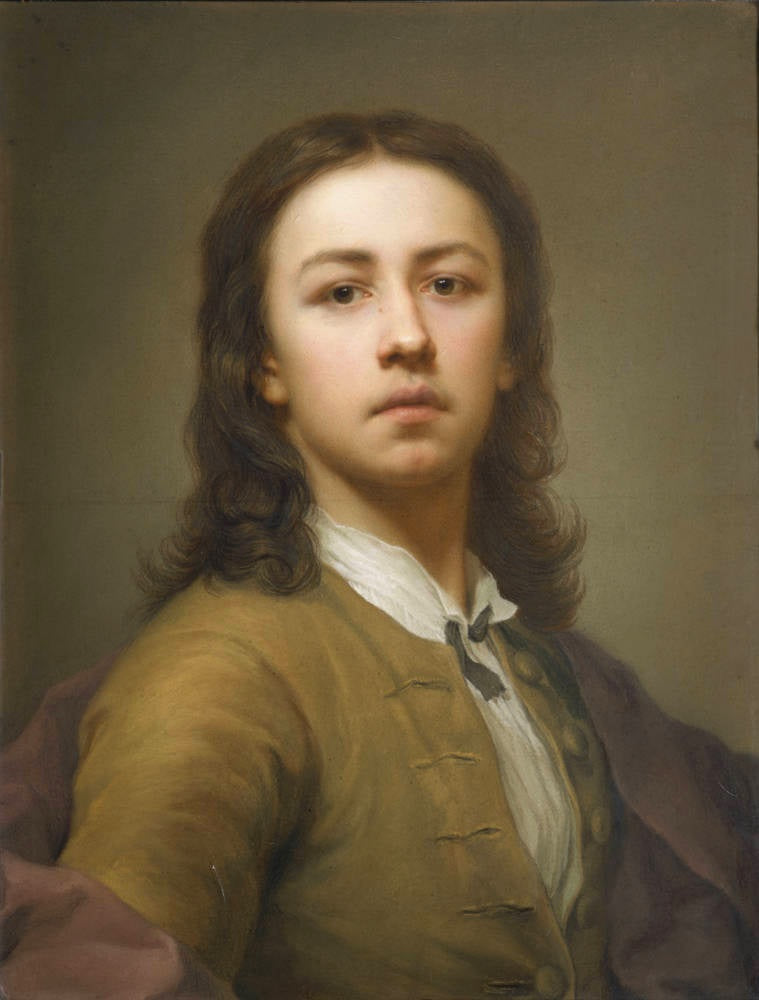 Auto-retrato com casaco vermelho - Anton Raphael Mengs