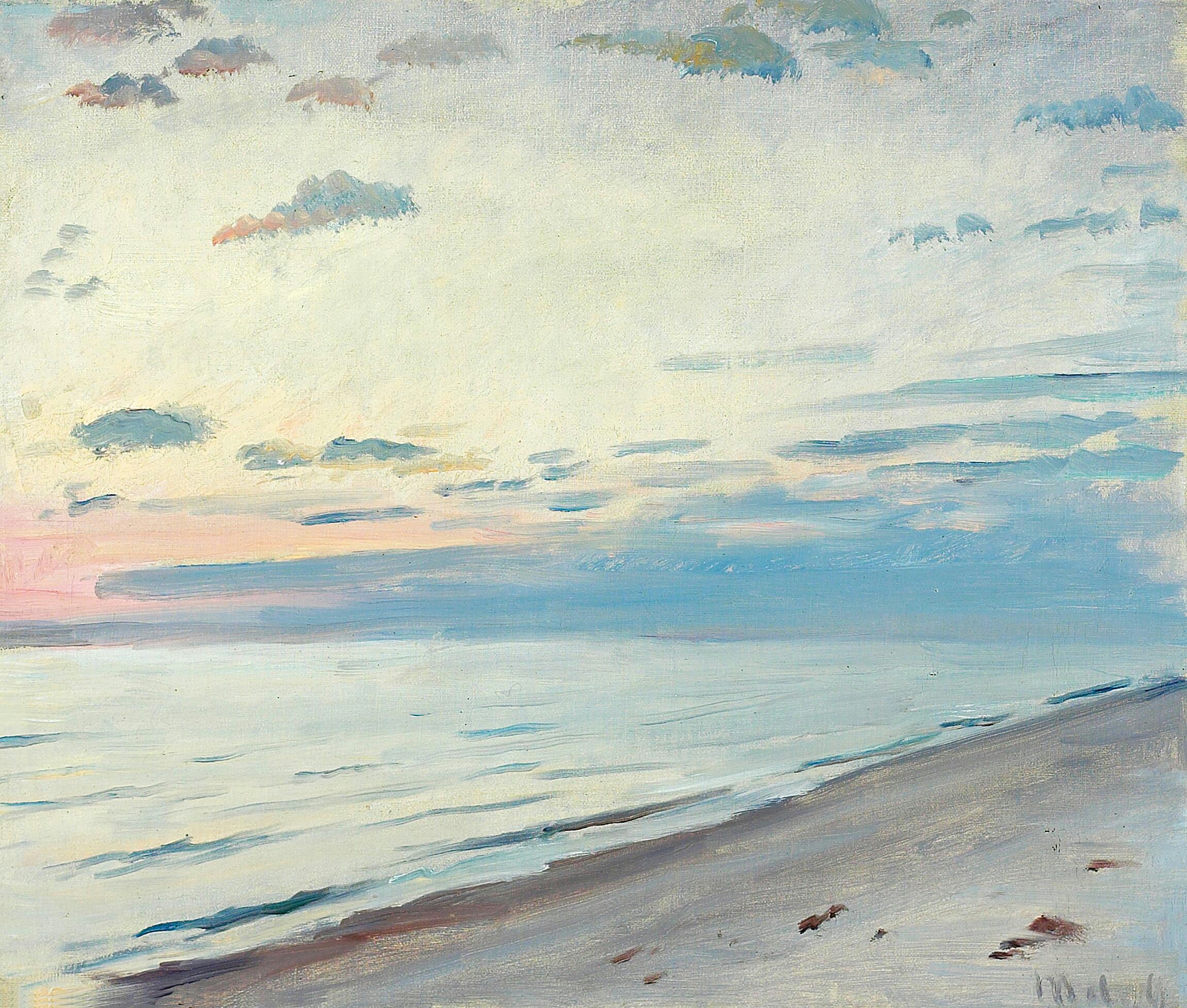 Lumière du soir sur la plage de Skagen. - Michael Peter Ancher