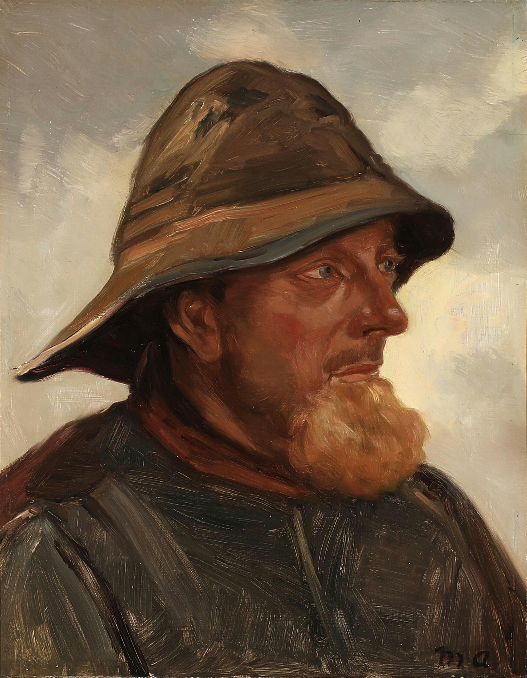 Un pêcheur de Skagen. 37 x 29 cm. - Michael Peter Ancher - Alpha Reproduction