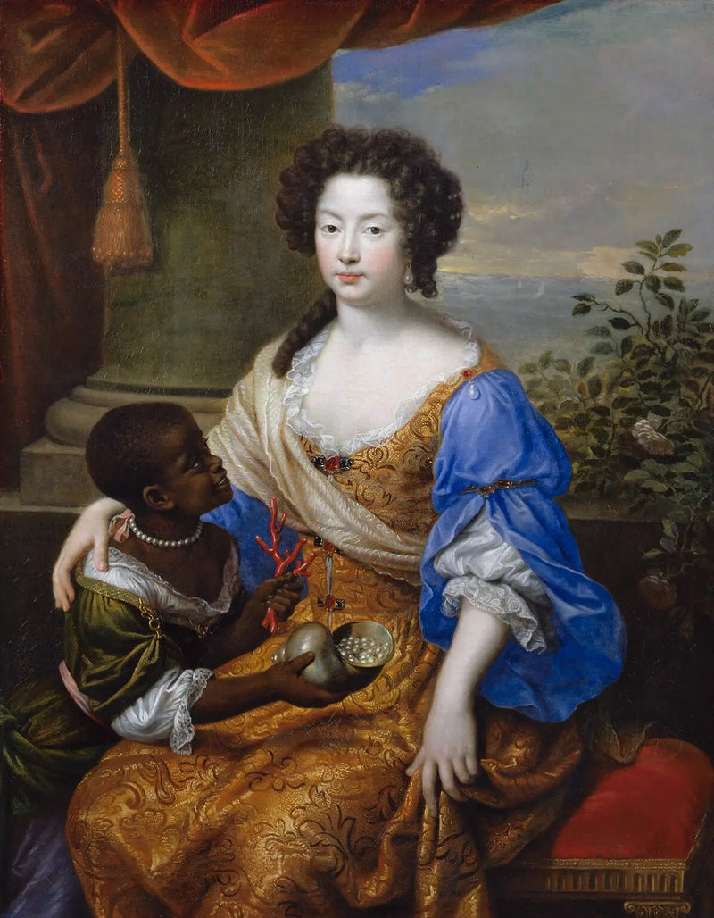 Louise de Kéroualle, duquesa de Portsmouth com uma acompanhante desconhecida - Pierre Mignard