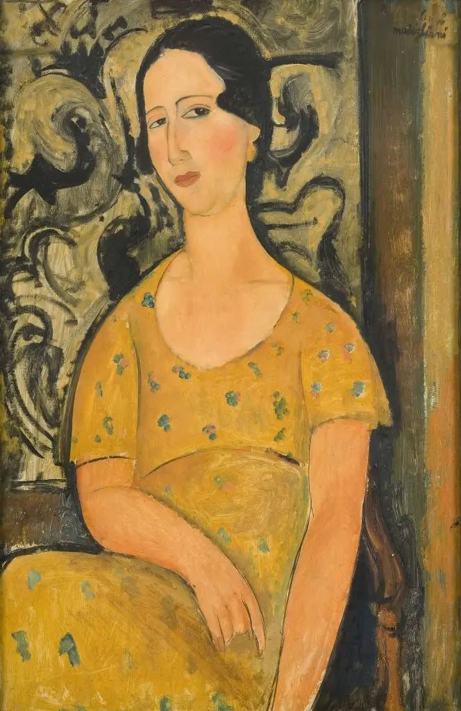 Jovem mulher com vestido amarelo (Renée Modot) - Amedeo Modigliani