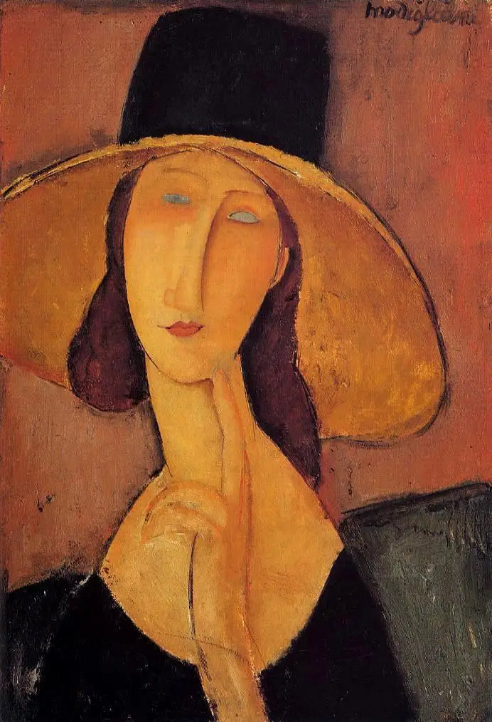 Jeanne Hébuterne com o grande chapéu - Amedeo Modigliani