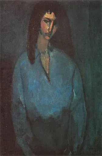 Retrato de jovem garota com blusa azul - Amedeo Modigliani