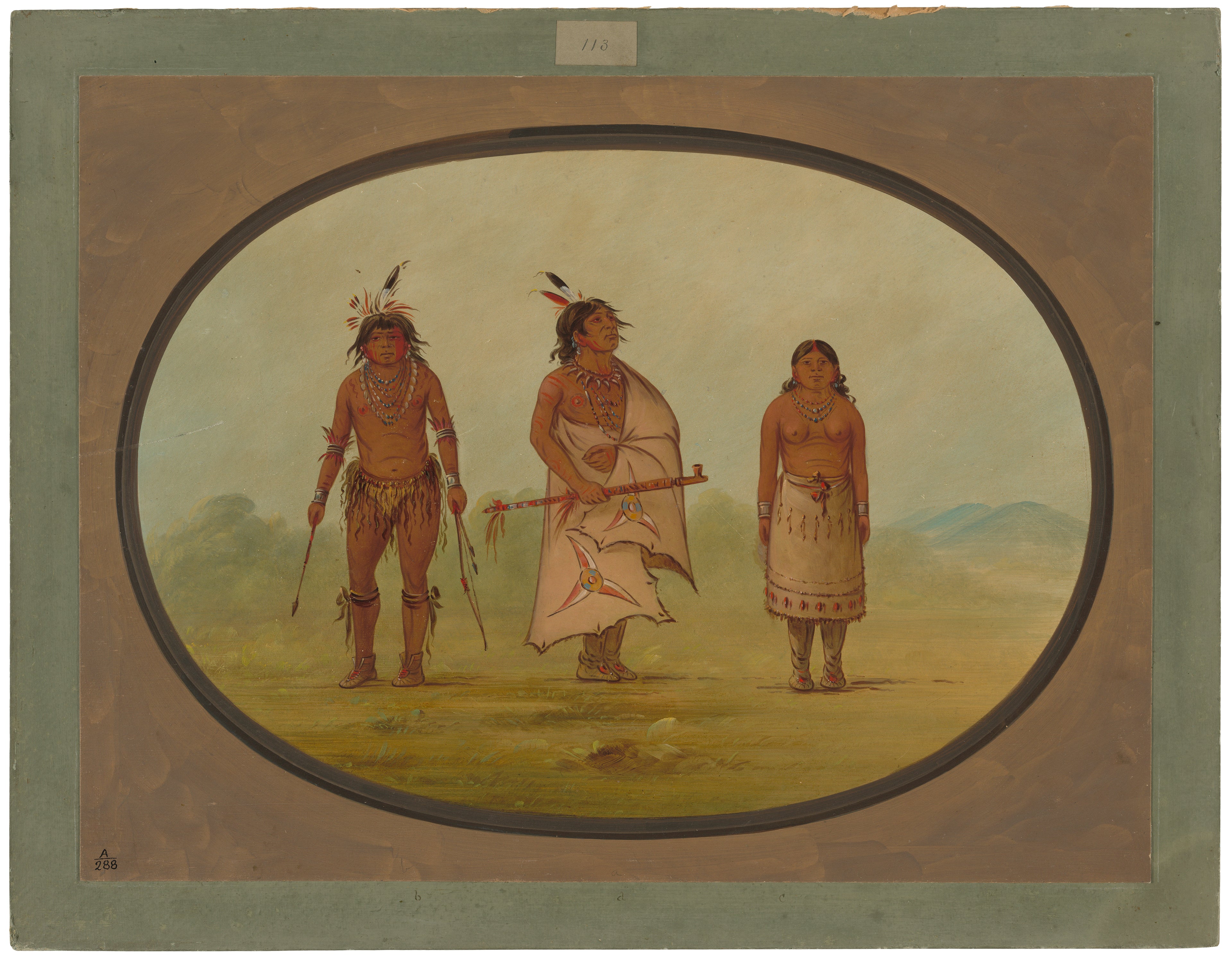 Chef Mohave, un guerrier et sa femme - George Catlin
