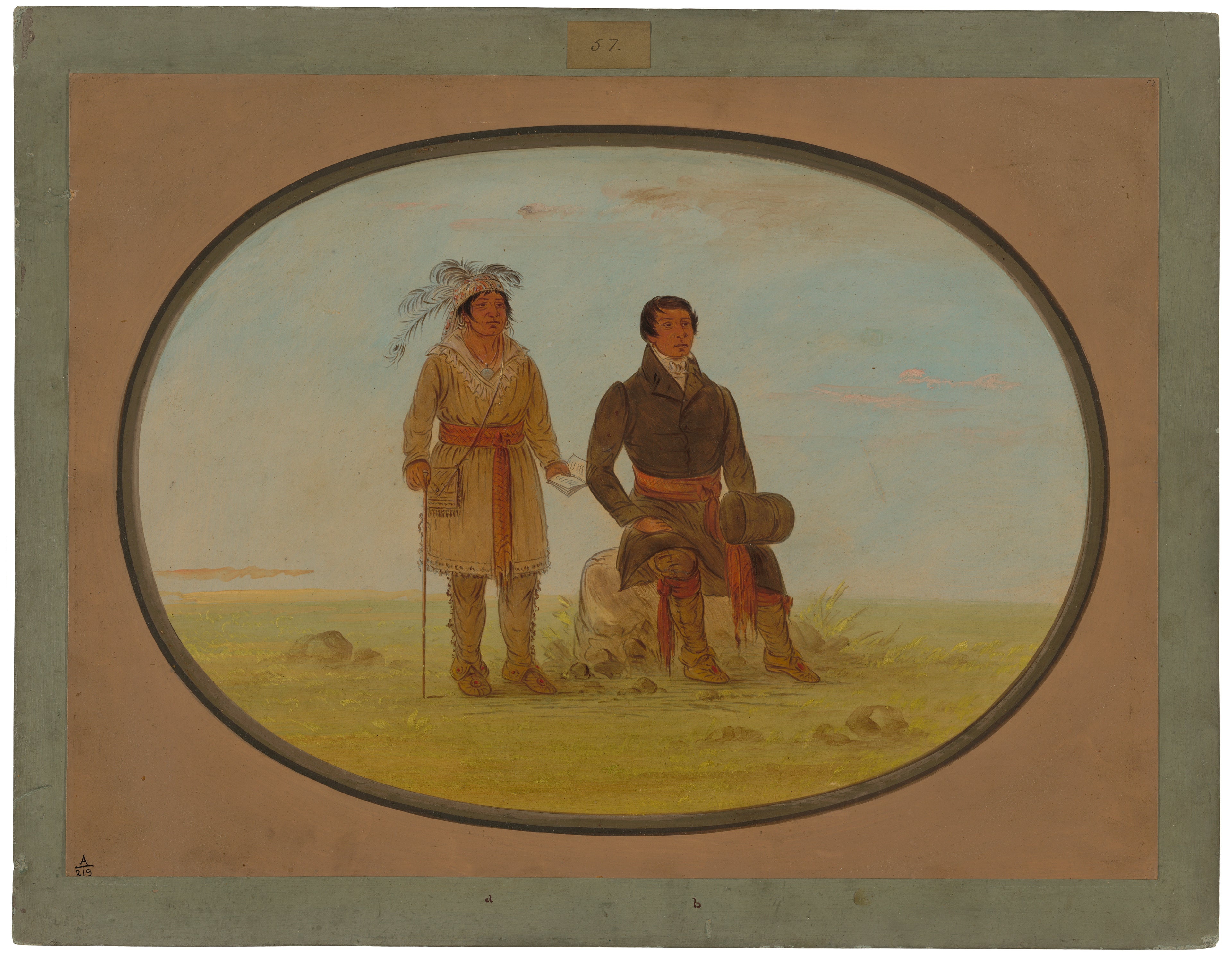 Chef Mohigan et un missionnaire - George Catlin