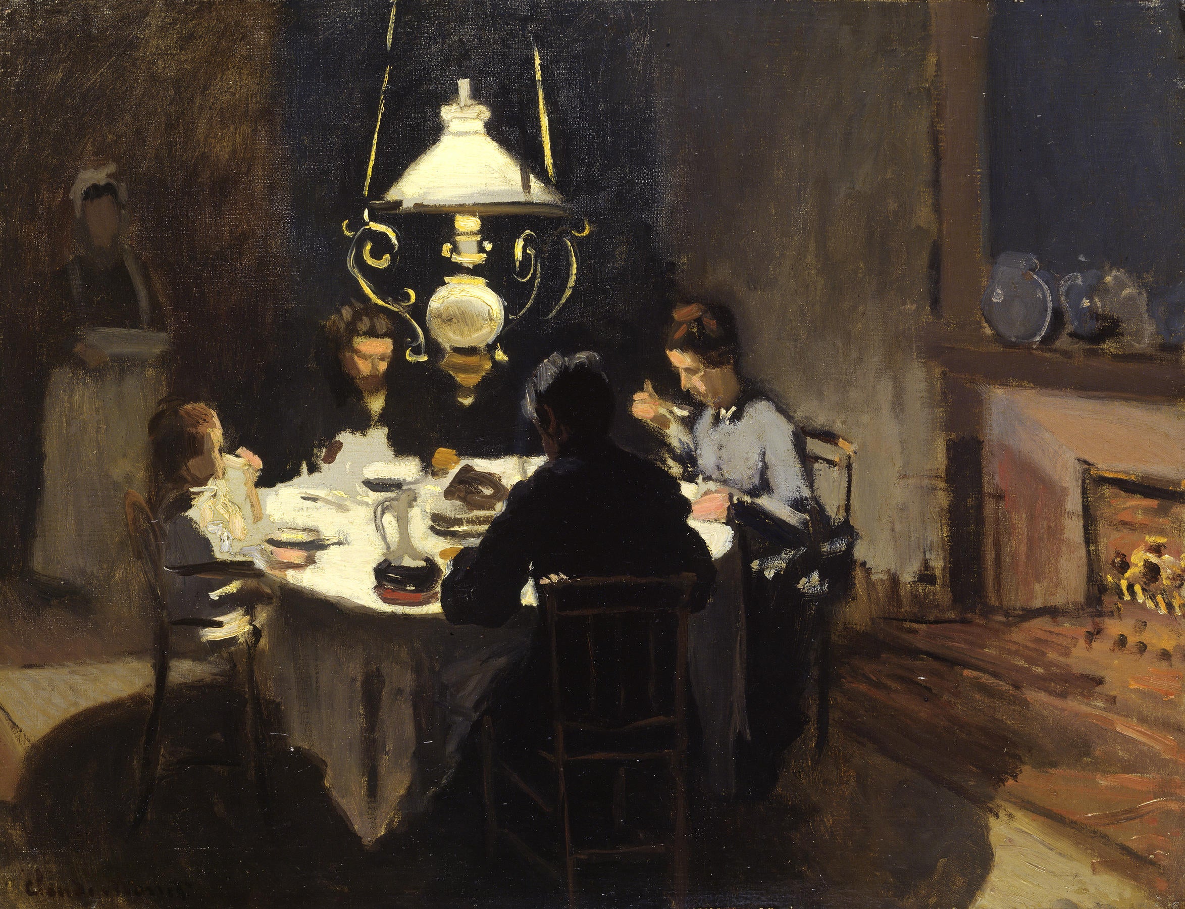 Reproduction du tableau « Le Dîner - Claude Monet » par Alpha Reproduction en peinture à l’huile