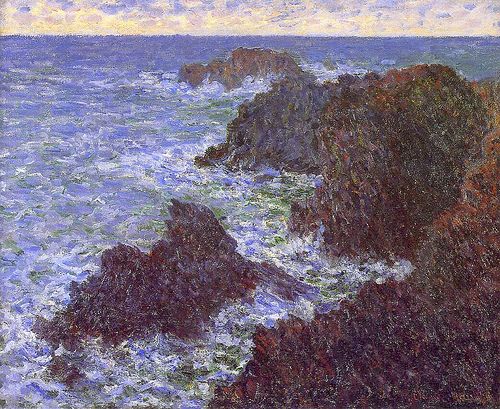 Reproduction du tableau « Les Rochers de Belle-Île, la Côte sauvage - Claude Monet » par Alpha Reproduction en peinture à l’huile