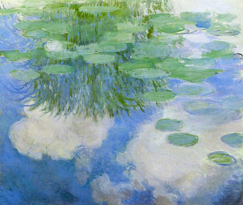 ☁️ Ninféias com céu e nuvens, Claude Monet