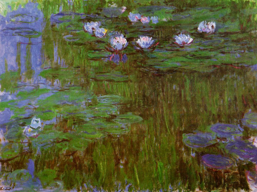 🌿 Ninféias e Reflexos Verdes, Claude Monet