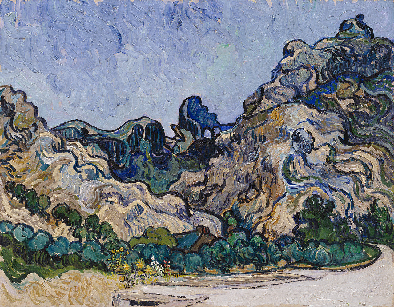 🏞️ Montanhas em Saint-Rémy – Vincent van Gogh (1889)