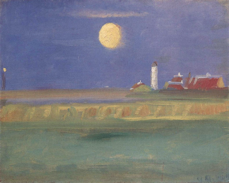 Noite de Lua. Farol - Anna Ancher