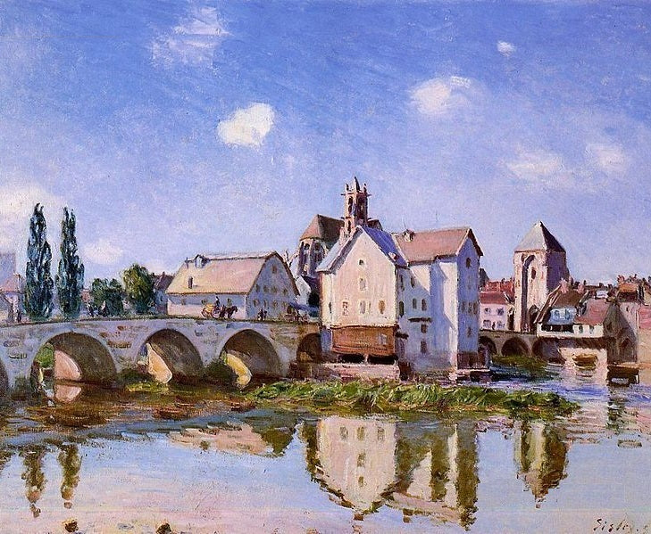 Reproduction du tableau « Le pont de Moret au soleil - Alfred Sisley » par Alpha Reproduction en peinture à l’huile