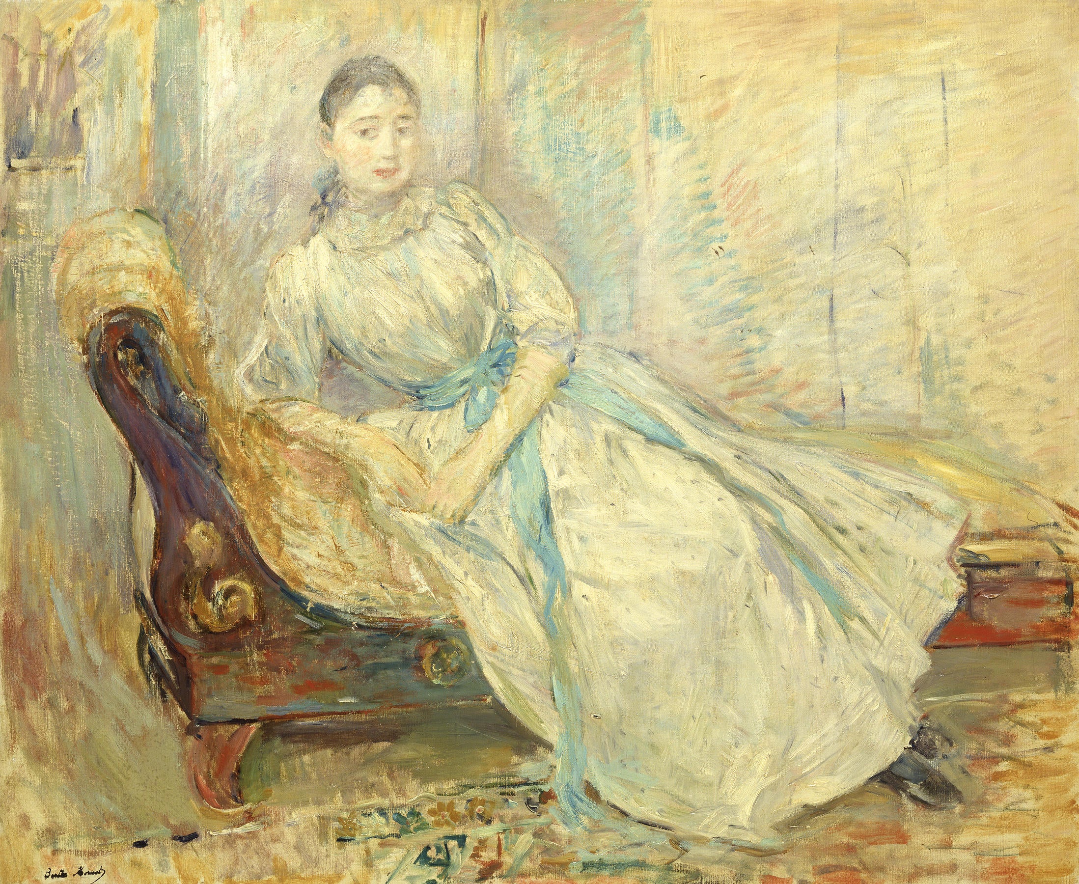 Reproduction du tableau « Albine Sermicoli à l'atelier - Berthe Morisot » par Alpha Reproduction en peinture à l’huile