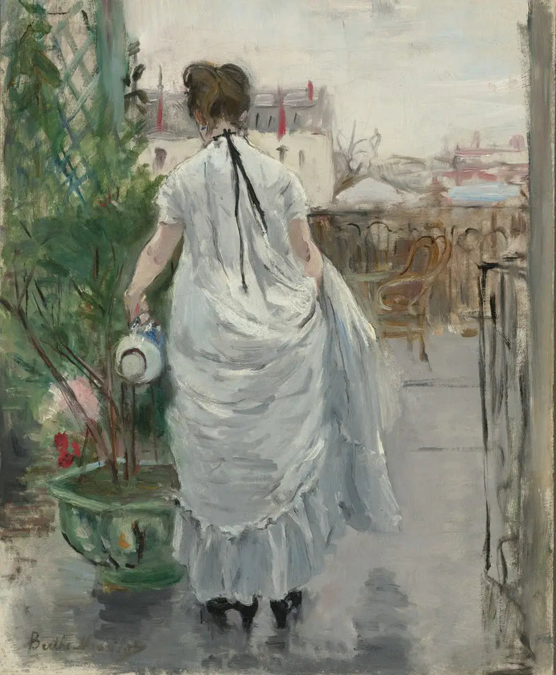 Jovem Mulher regando um arbusto - Berthe Morisot