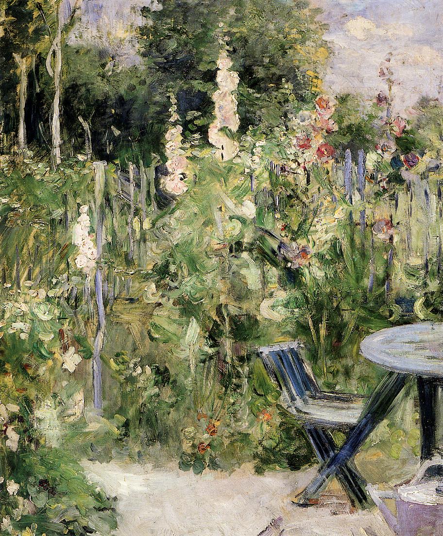 Reproduction du tableau « Roses trémières - Berthe Morisot » par Alpha Reproduction en peinture à l’huile