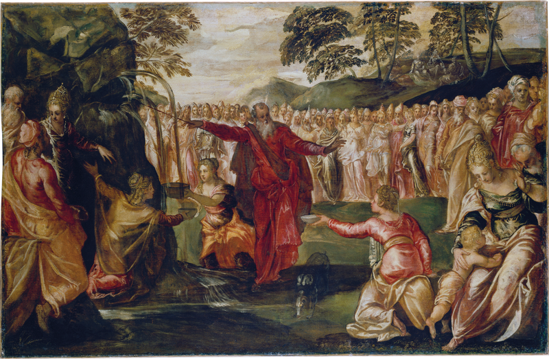 Moisés batendo na rocha - Jacopo Tintoretto
