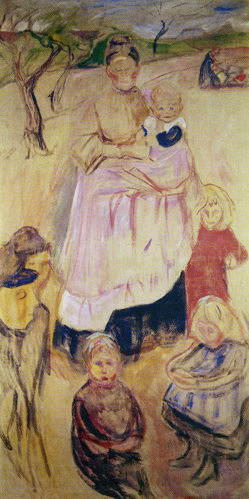 Reproduction du tableau « Mère avec Enfants, Thuringe - Edvard Munch » par Alpha Reproduction en peinture à l’huile