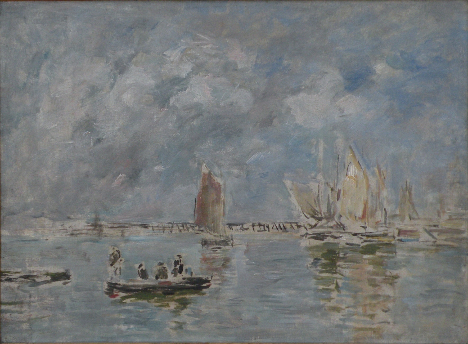 Reproduction du tableau « Barques et Estacade - Eugène Boudin » par Alpha Reproduction en peinture à l’huile