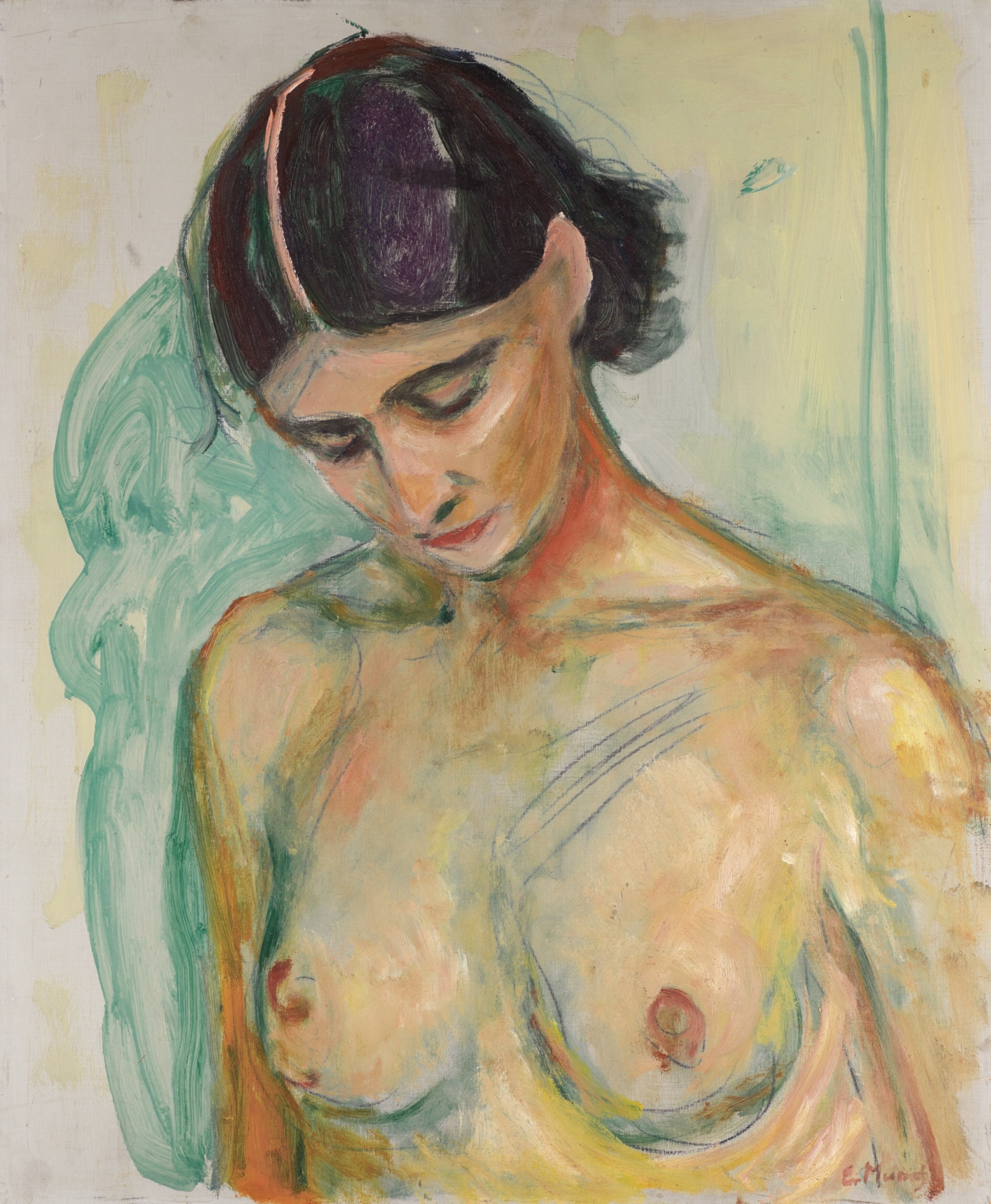 Reproduction du tableau « Nu à la tête penchée - Edvard Munch » par Alpha Reproduction en peinture à l’huile