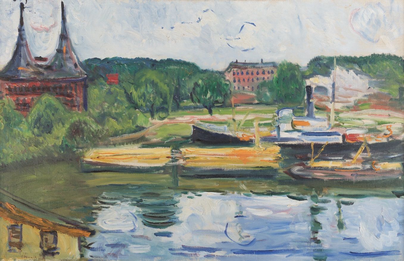 Reproduction du tableau « Lübeck avec la Holstentor - Edvard Munch » par Alpha Reproduction en peinture à l’huile