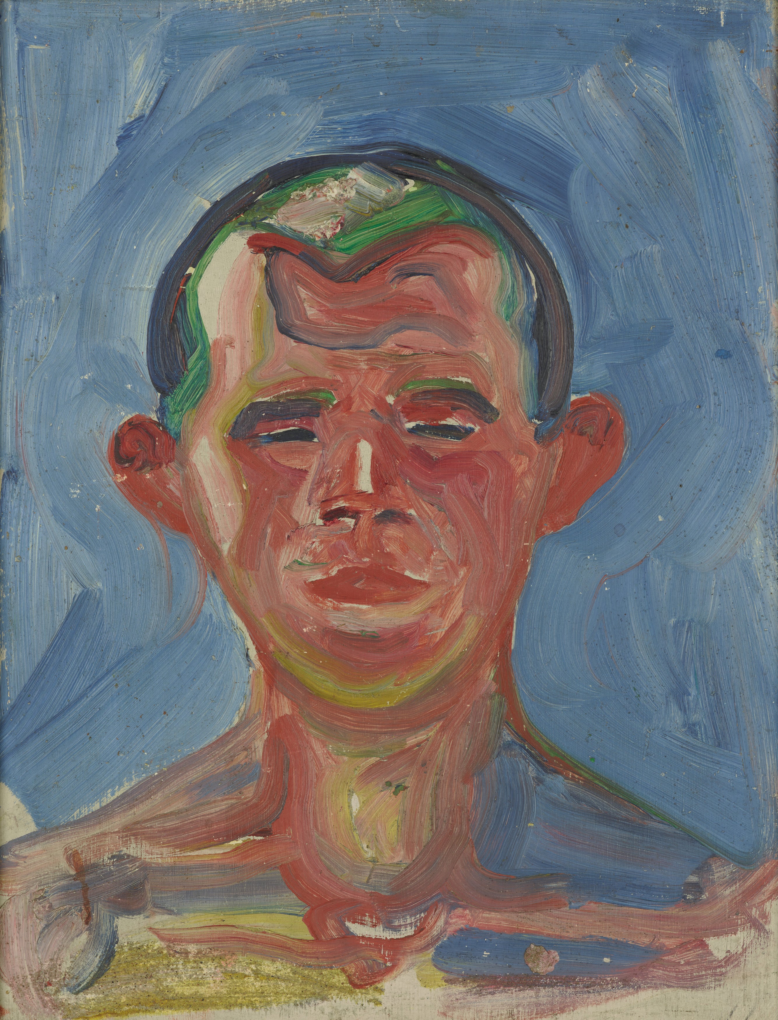 Reproduction du tableau « Étude de tête de jeune homme - Edvard Munch » par Alpha Reproduction en peinture à l’huile