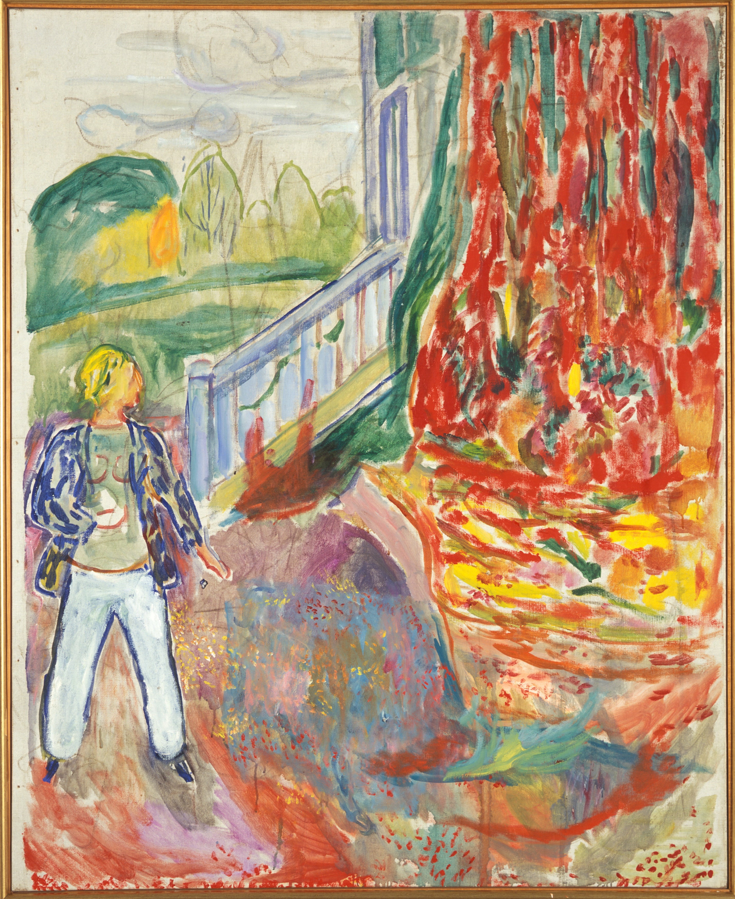 Reproduction du tableau « Femme sur les marches de la véranda - Edvard Munch » par Alpha Reproduction en peinture à l’huile