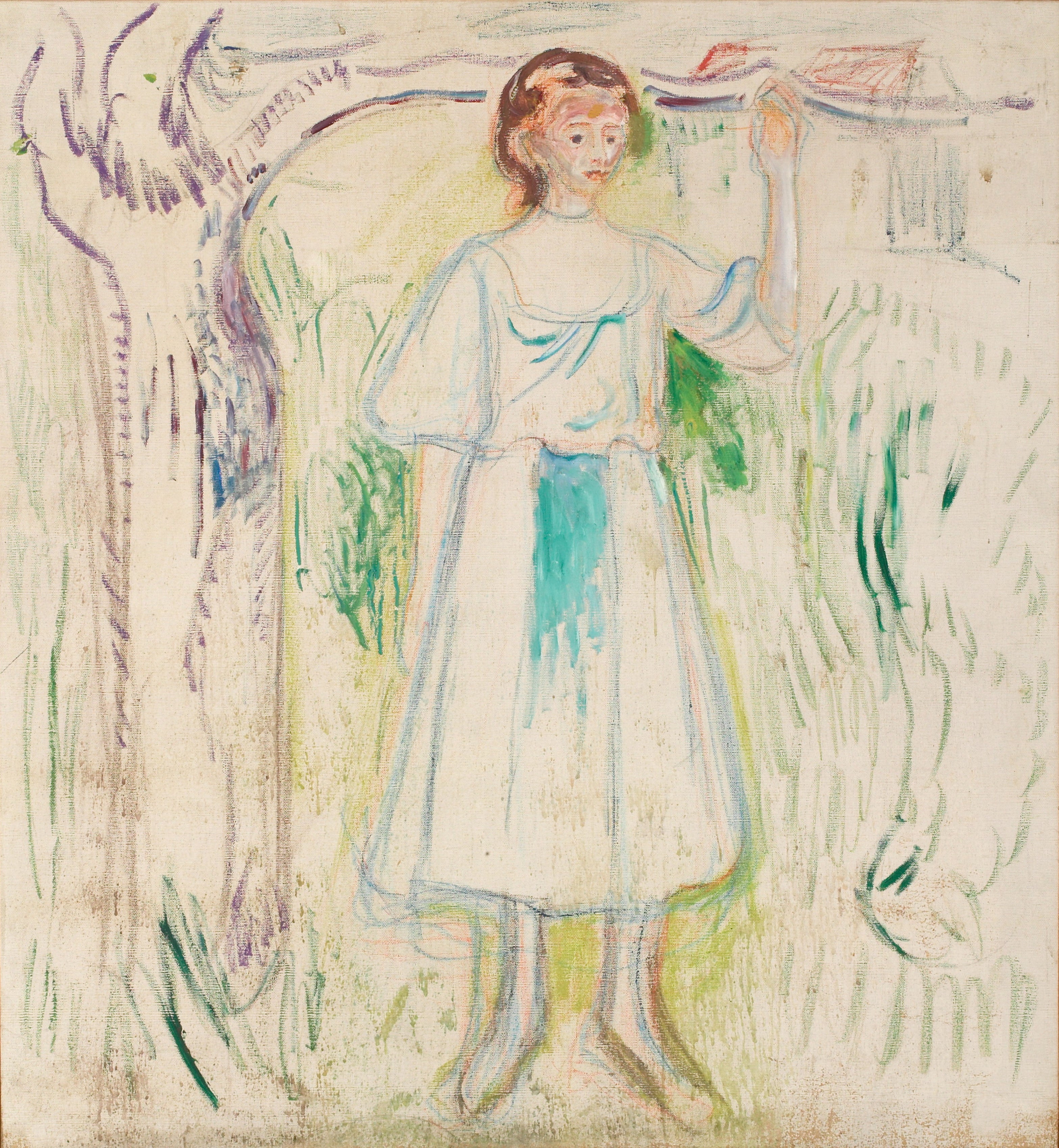 Reproduction du tableau « Jeune femme sous un arbre - Edvard Munch » par Alpha Reproduction en peinture à l’huile